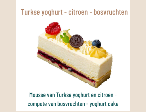 Taartje van de maand maart 2025: Turkse yoghurt – citroen – bosvruchten